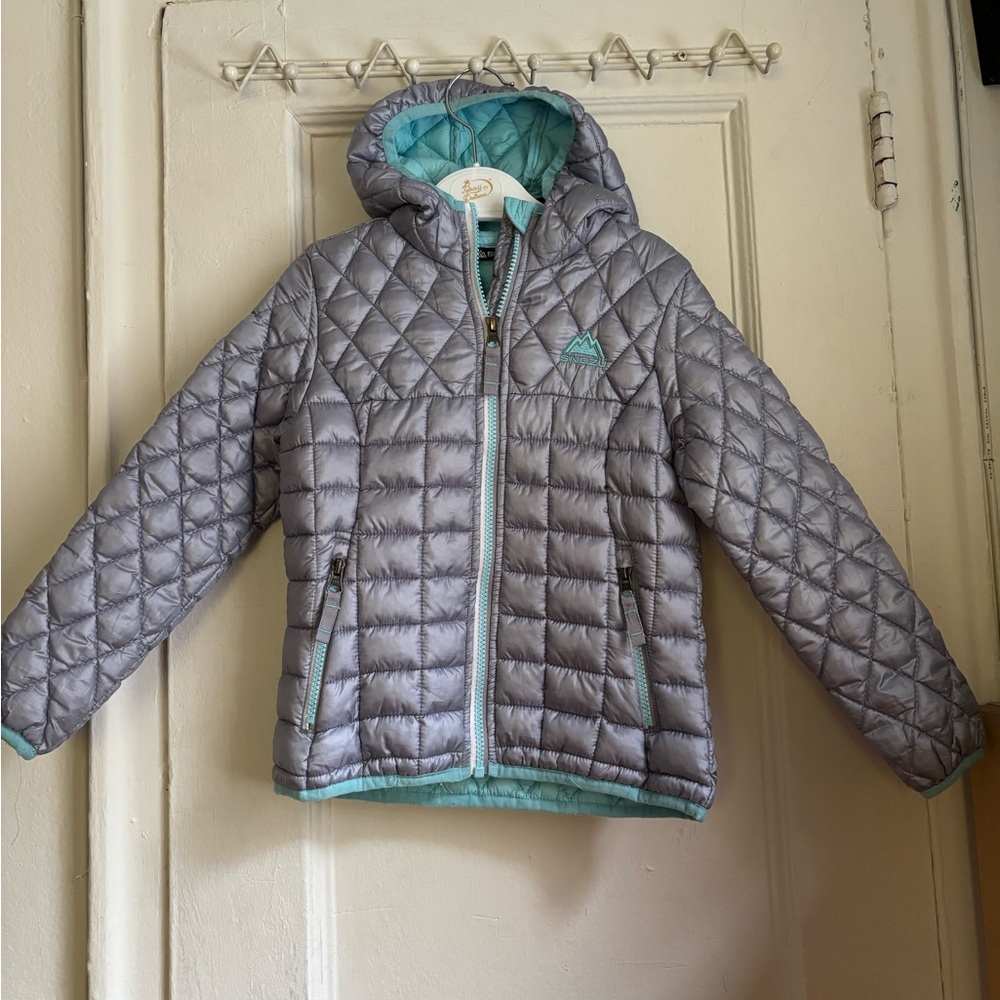 Snozu Kids Gray and Mint Puffer Jacket